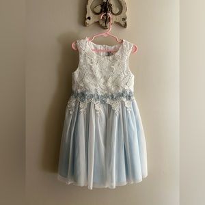 Baby Blue and White Rare Editions Dress - Size 6